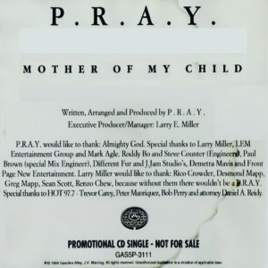 P.R.A.Y. - Mother Of My Child (CDM)